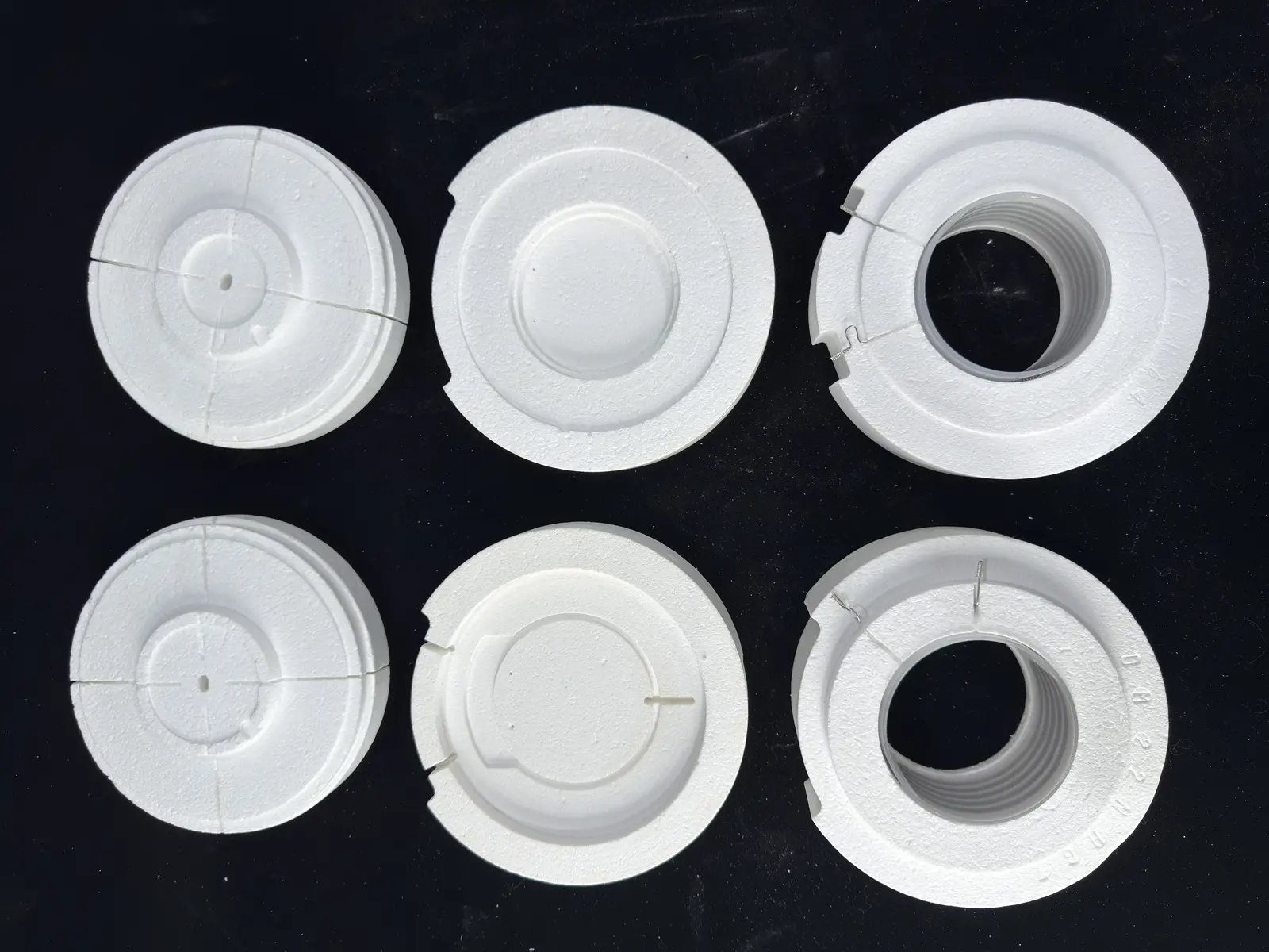 Dental furnace chamber lids, bases and heated cylindrical components arranged for interface review
