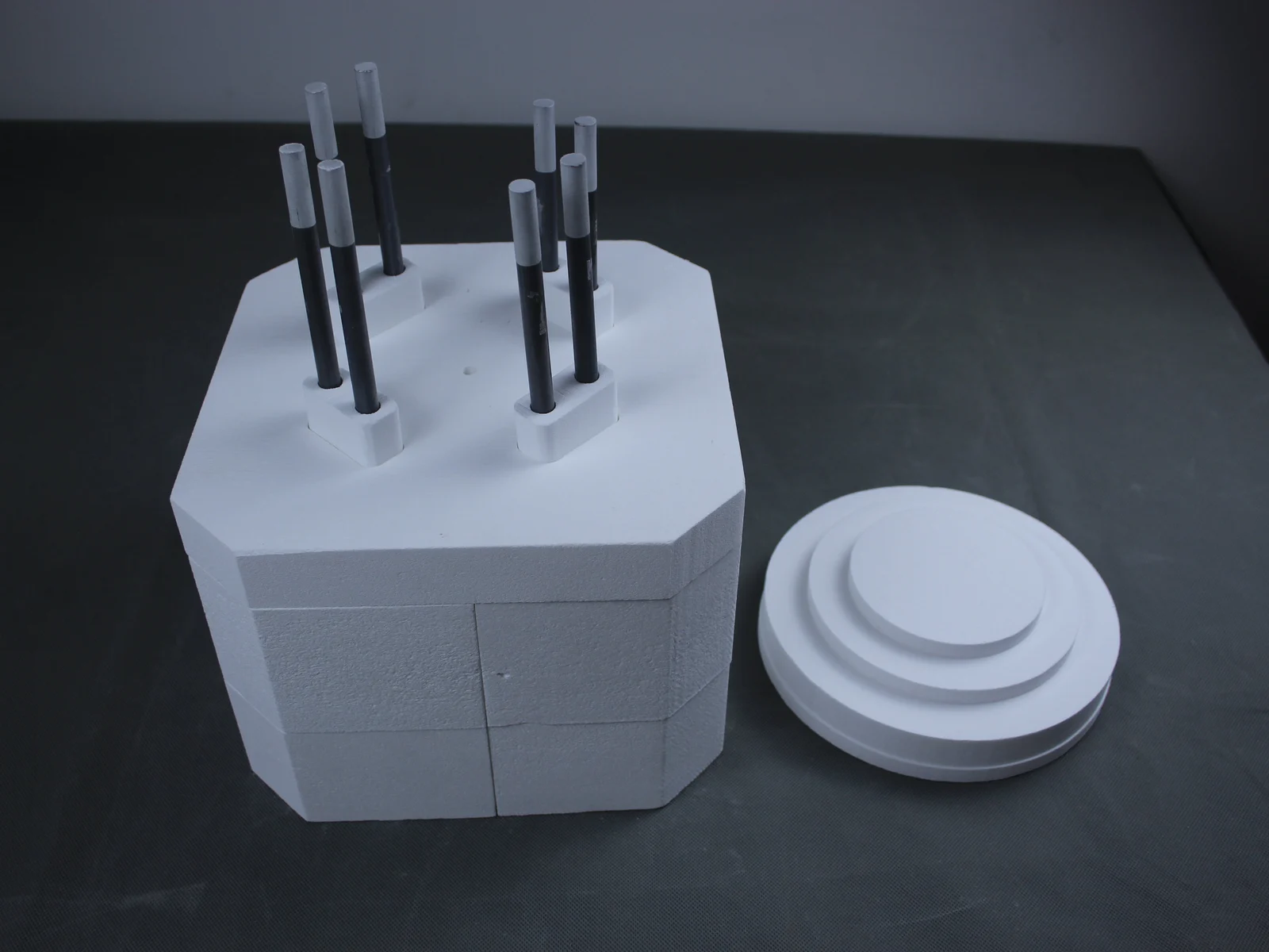 Faceted dental furnace chamber assembly with multiple protected heating-element terminal leads