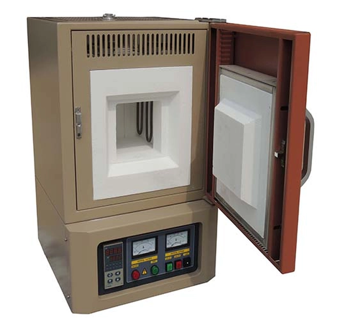 Open dental zirconia sintering furnace showing the insulated chamber access