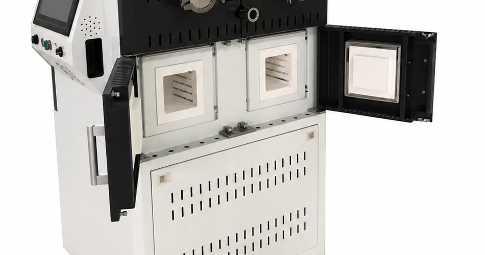 Open box furnace chambers integrated into the lower equipment cabinet