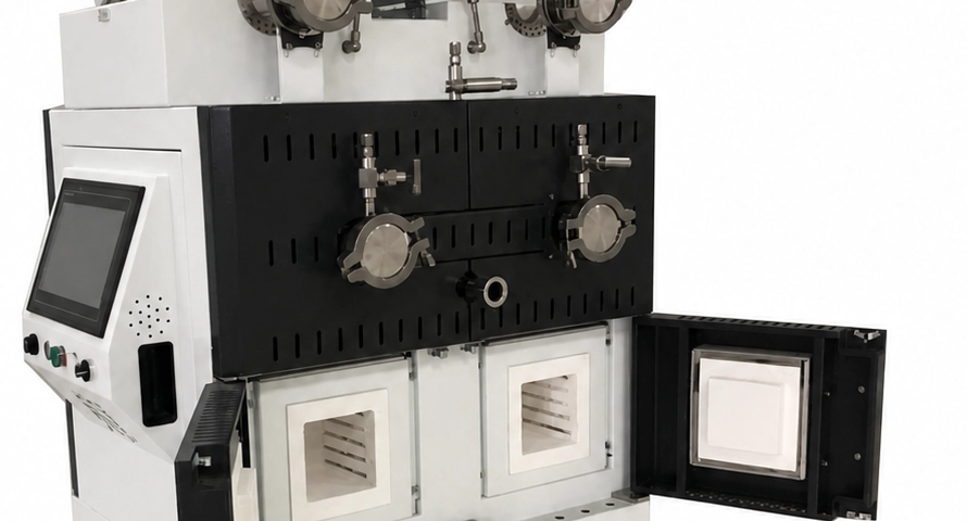 Front process connections and tube interfaces above the box furnace chambers