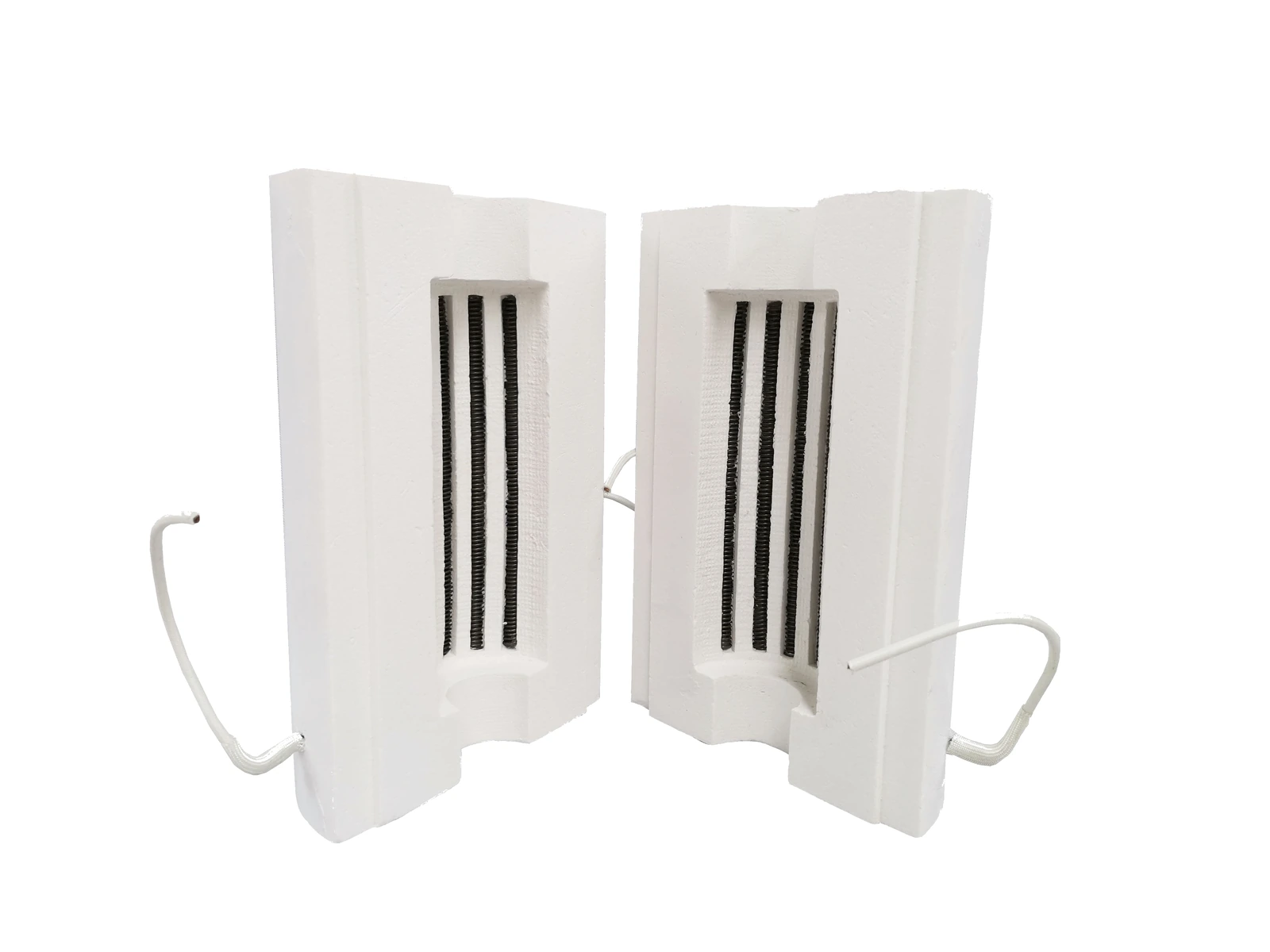 Split tube furnace chamber with integrated heating elements