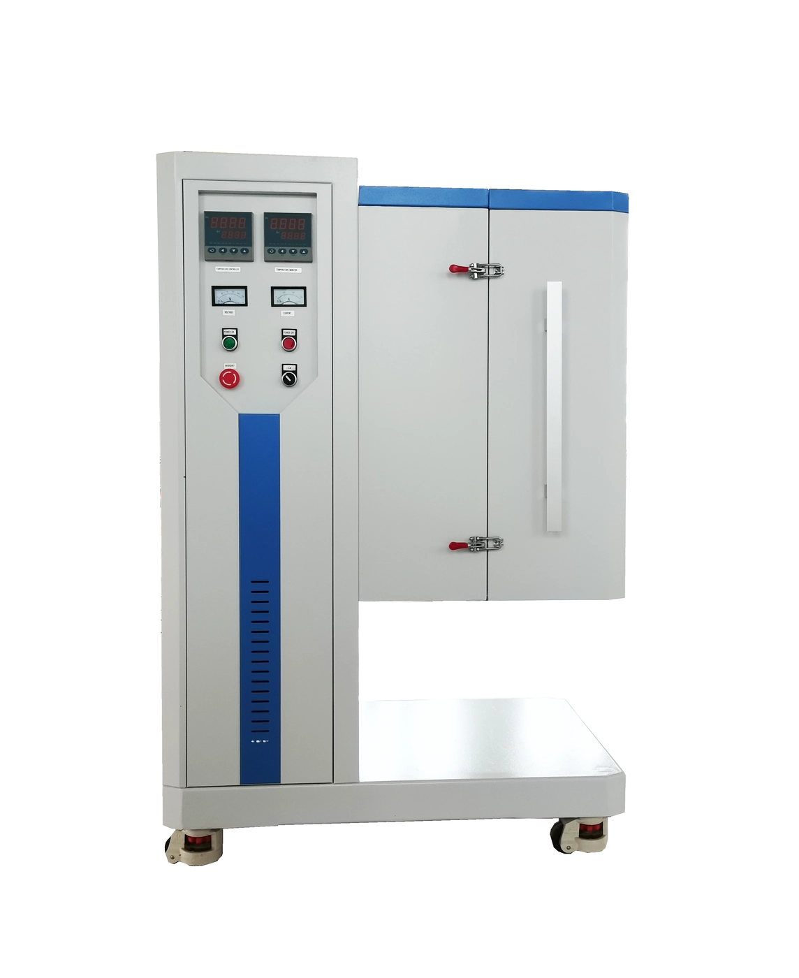 Vertical tube furnace with separate control cabinet